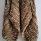 Nature Brown Long Rabbit Fur Vest Casual Pattern