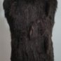 Dark Brown Short Rabbit fur Vest Raccoon trim