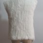 White Knitted Rabbit Fur Vest Top Outwear