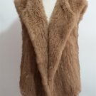 Camel Knit Rabbit Fur Sweater Vest Fur Gilet