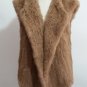 Camel Knit Rabbit Fur Sweater Vest Fur Gilet