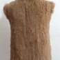 Camel Knit Rabbit Fur Sweater Vest Fur Gilet