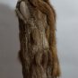 Nature brown Long Rabbit Fur Vest Hoodie tassels