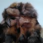 Long Red fox fur vest patchwork 75cm long
