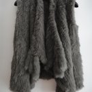Dark Grey Knit Rabbit Fur Sweater Vest Fur Gilet