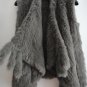Dark Grey Knit Rabbit Fur Sweater Vest Fur Gilet