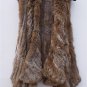 Brown/Black Rabbit Fur Vest Irregular Hem