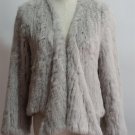 Light Grey Crochet Real Rabbit Fur Jacket sleeves