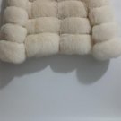 Cream Fox Fur Jacket patchwork leather stripes
