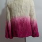 White/Pink gradient Crochet Rabbit Fur Jacket