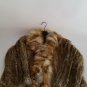Golden Crochet Rabbit Fur Jacket with red fox fur