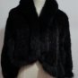Brown knitted mink shawl fox fur collar
