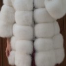 Finland White fox fur coat winter outwear warm