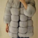 Luxury Nature white blue fox fur parka fur coat