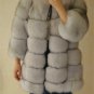 Luxury Nature white blue fox fur parka fur coat