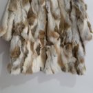 patchwork nature brown rabbit fur coat stand up co