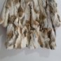 patchwork nature brown rabbit fur coat stand up co