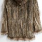 Knitted rabbit fur coat with hood raccoon fur trim