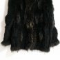 Knitted rabbit fur coat with hood raccoon fur trim