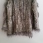 Black rabbit fur coat with raccoon fur collar