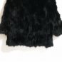 Long black raccoon fur coat o collar