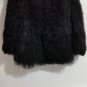 Black long Mongolian fur coat stand up collar