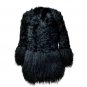 Patch wool fur coat with Mongolian fur dress coat