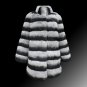 luxury chinchilla grey rex rabbit fur coat