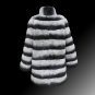 luxury chinchilla grey rex rabbit fur coat