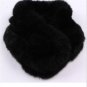 Nature brown rabbit fur scarf with pom pom ball