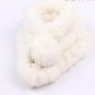 Nature brown rabbit fur scarf with pom pom ball