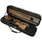Deluxe Quality 4/4 Size Acoustic Violin Fiddle Case Black and Khaki w/ Strap NEW