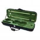 New Violin 4/4 Full Size Oblong Case Lightweight with Hygrometer Black/Green