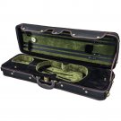 NEW High Quality 4/4 Size Acoustic Violin Fiddle Case Black and Green w/ Strap