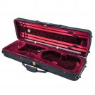 NEW Deluxe Quality 4/4 Size Acoustic Violin Fiddle Case Black/Burgundy w/ Strap