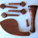 Hand-Carved Jujube Violin Fittings:Tailpiec/Chinrest/Pegs/Endpin