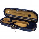 NEW Top Halfmoon Deluxe 4/4 Size Acoustic Violin Fiddle Case Blue/Blue w/ Strap