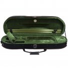 Half Moon Shaped Violin Case 4/4 Full Size, Black/Green, 4~5 lbs