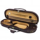 NEW Halfmoon Deluxe 4/4 Size Acoustic Violin Fiddle Case Brown/Khaki w/ Strap