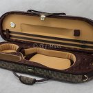 NEW Deluxe Quality 4/4 Size Acoustic Violin Fiddle Case Brown w Strap Halfmoon