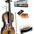 Solid Wood Violin 1/2 Half Size Hi-Quality w Rosin, Light Case+ Brazilwood Bow