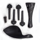 Ebony Violin Parts Set 4/4 Size DragonPattern Tailpiece Endpin Peg Chinrest New