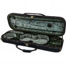 NEW Deluxe Quality 4/4 Size Acoustic Violin Fiddle Case Black/Ice w Strap Oblong