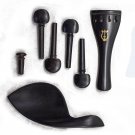 Ebony Violin Parts Set 4/4 Size GoldPlum Tailpiece Endpin Peg Chinrest New