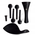 Ebony Violin Parts Set 4/4 Size DoublePearlEye Tailpiece Endpin Peg Chinrest New