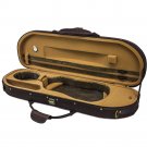 NEW Halfmoon Deluxe 4/4 Size Acoustic Violin Fiddle Case Coffee/Khaki w/ Strap