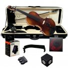 Paititi 4/4 Full Size Premium Antique Style Hand Carved Ebony Fitted Violin Kit