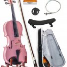 NEW Pink 4/4 Size Solid MAPLE SPRUCE Student Violin w Case Bow Rosin String Mute