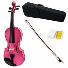 SKY 4/4 Full Size Solid Wood Pink Violin Beautiful Purfling with Brazilwood Bow
