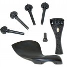 Ebony Violin Fitting Set:Pegs/Tailpiece/Chinrest/Endpin